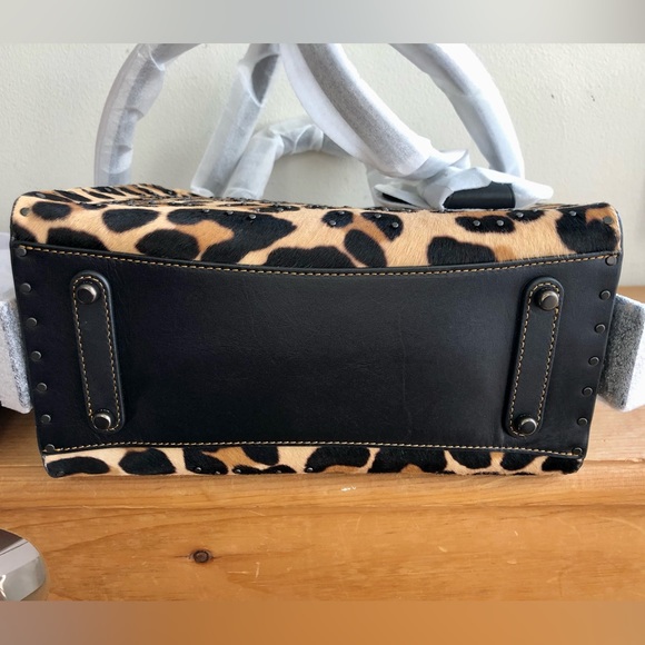S⭕️LD‼️New Coach 1941 Rogue 25 Leopard Print Calf Hair Rivets - Picture 8 of 9